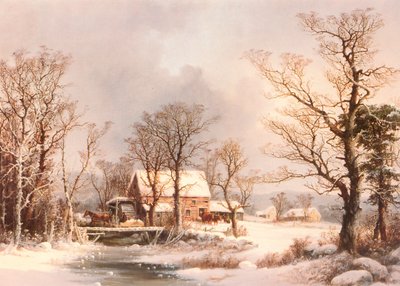 Winter in the Country, The Old Grist Mill by George Henry Durrie
